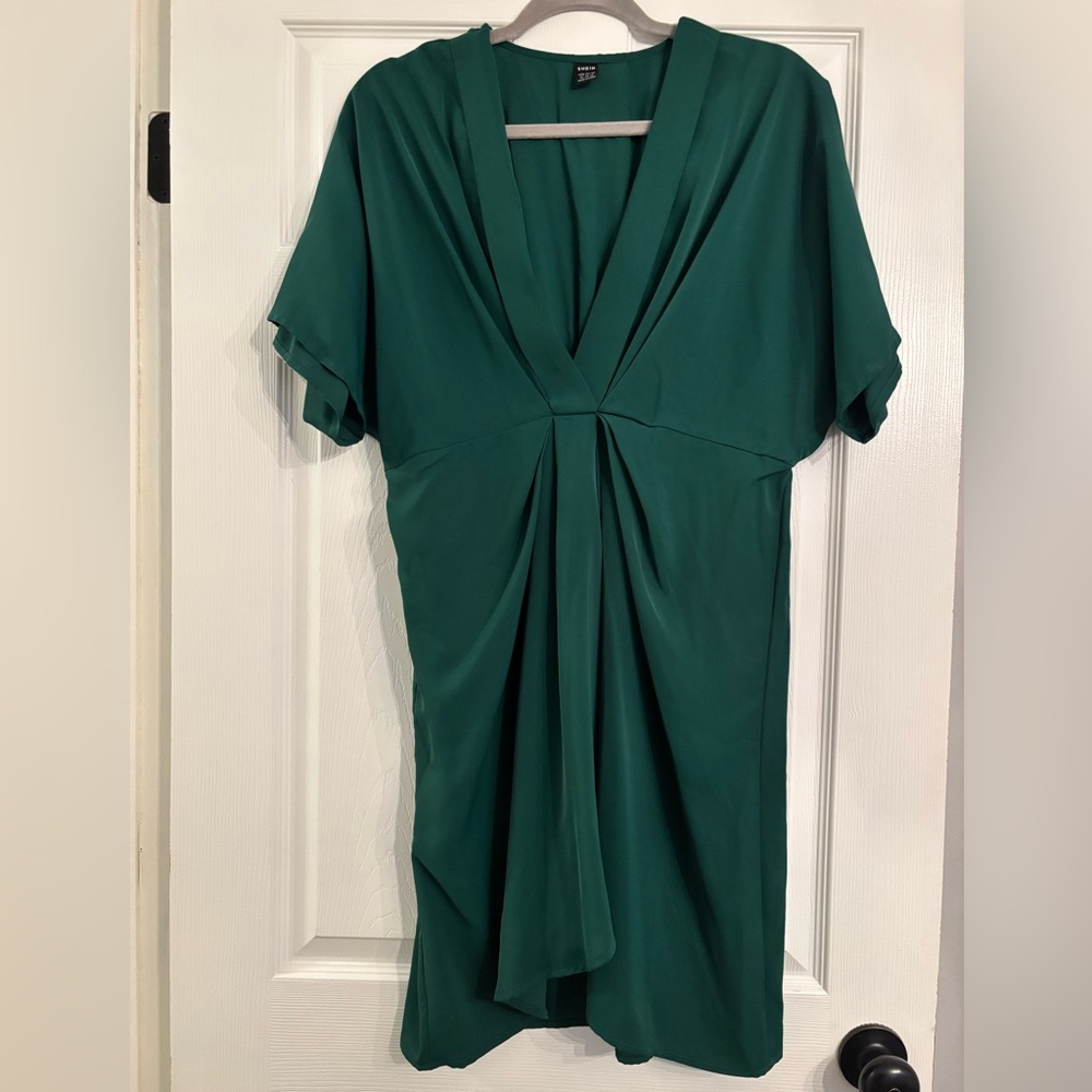 Elegant Green Draped Dress